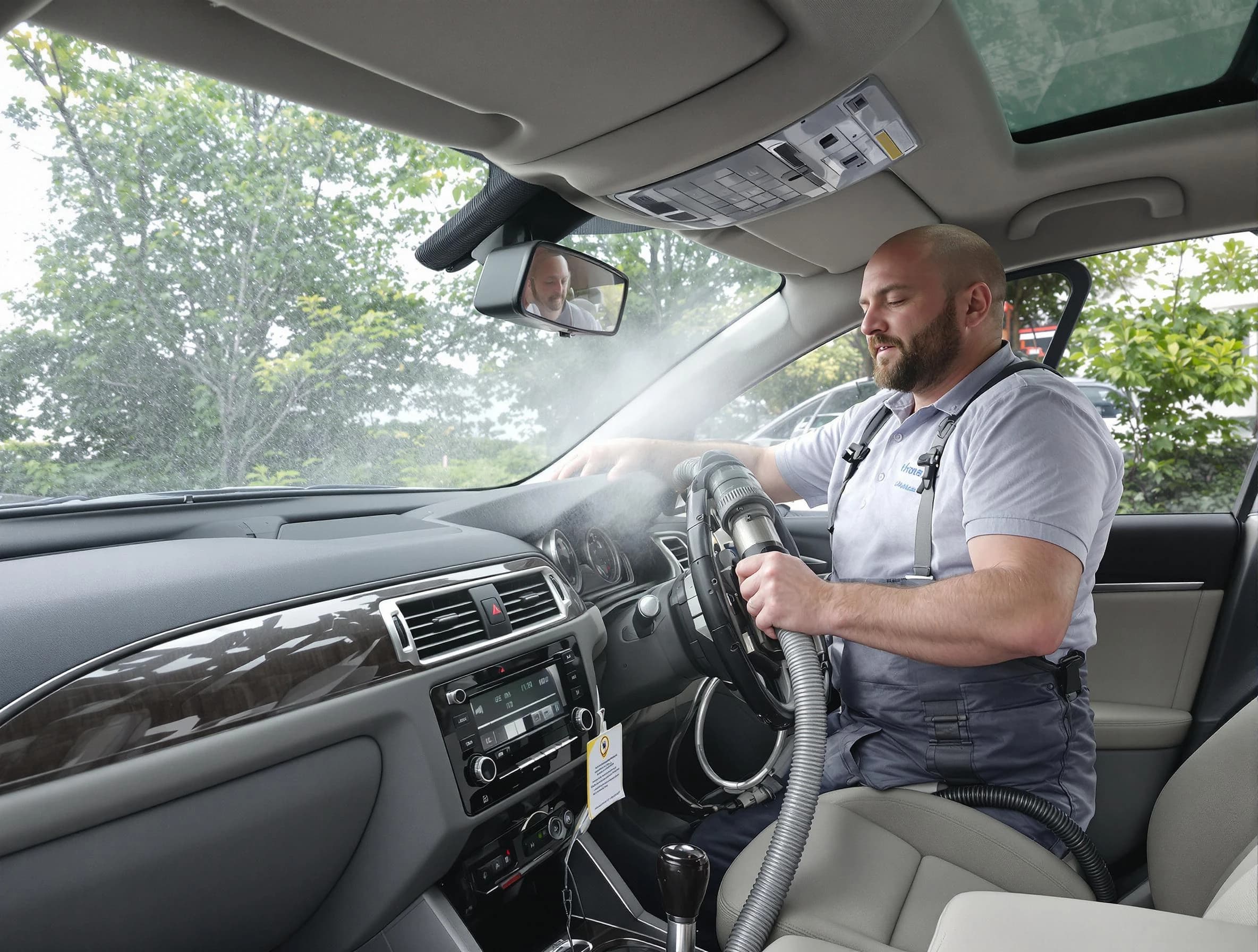 Oklahoma City Air Duct Cleaning specialist performing professional car duct cleaning in Oklahoma City