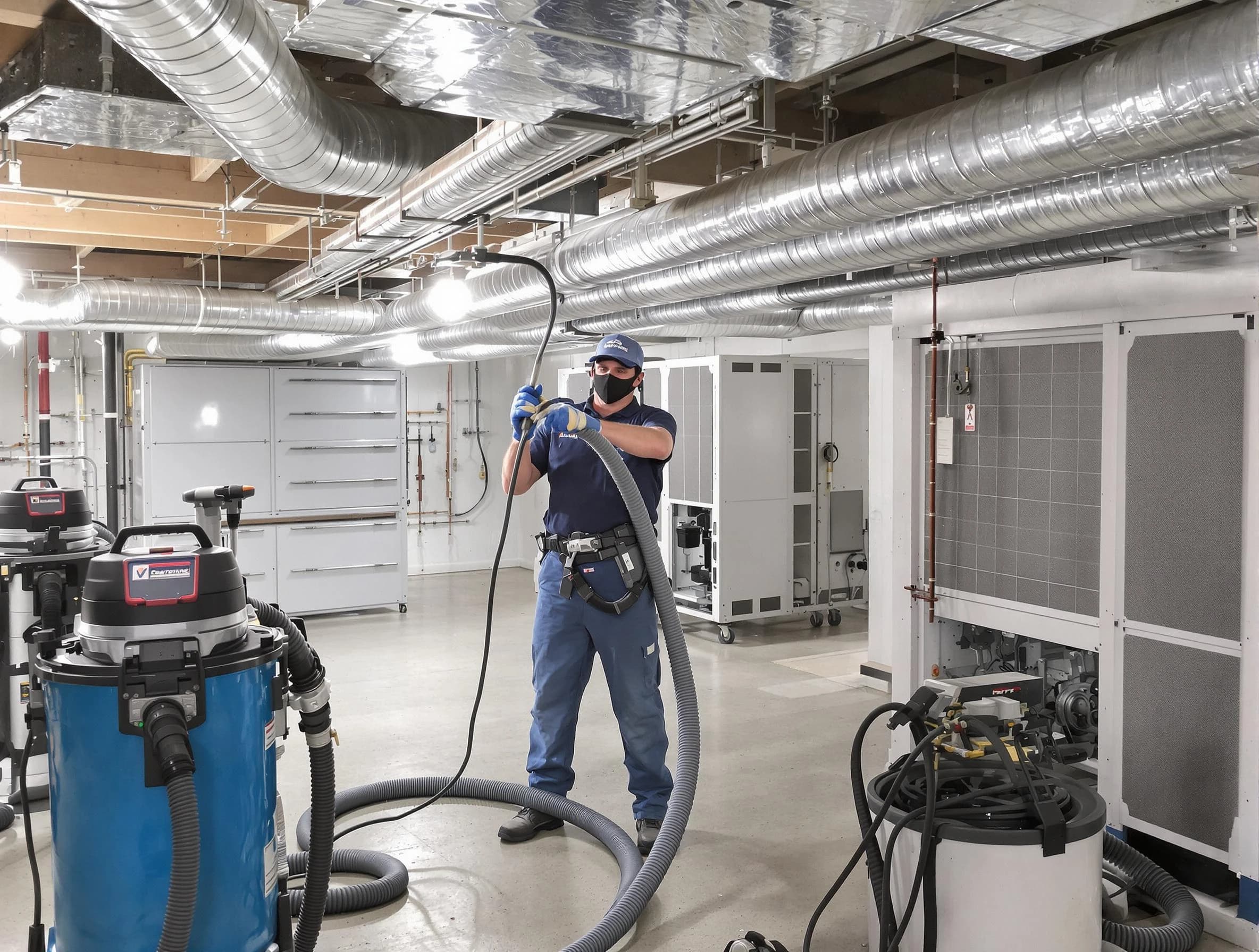 Oklahoma City Air Duct Cleaning specialist performing thorough central air duct cleaning for improved system efficiency in Oklahoma City