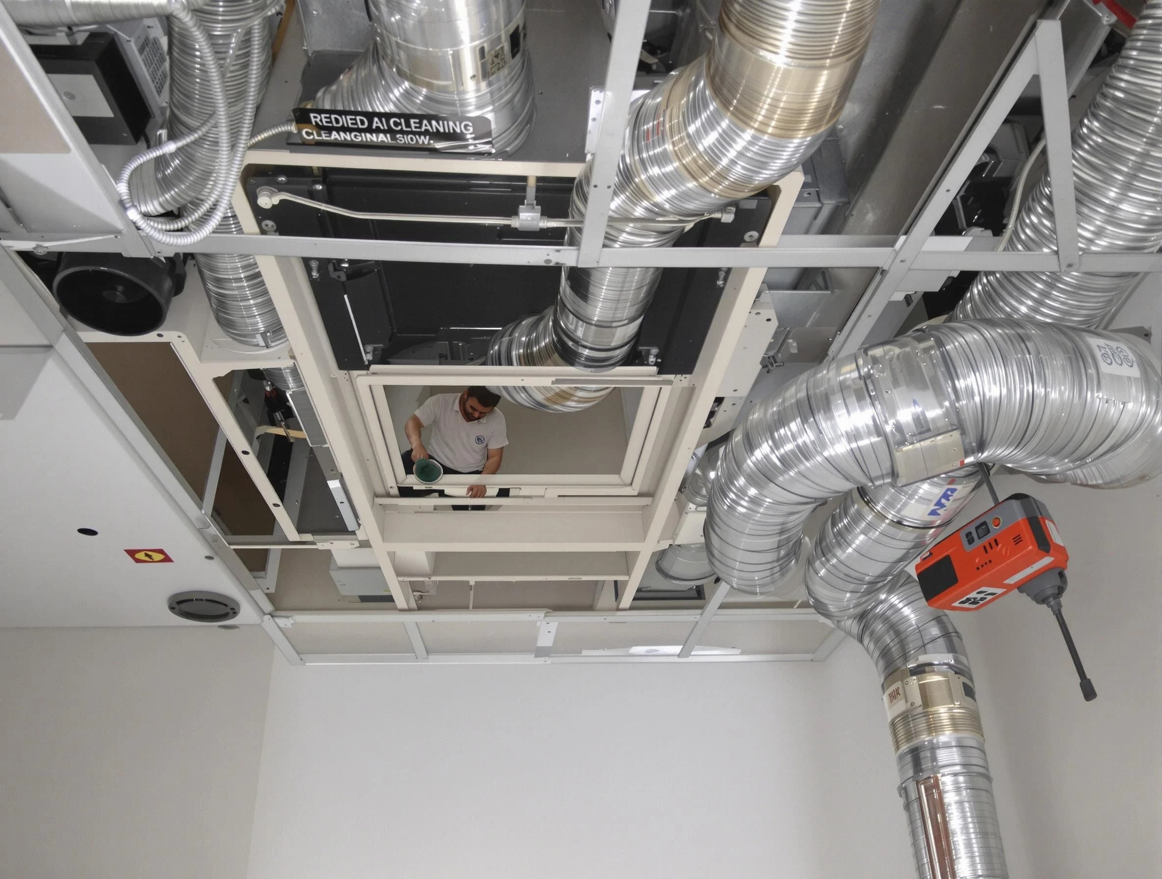 Oklahoma City Air Duct Cleaning technician performing detailed central duct system cleaning in Oklahoma City