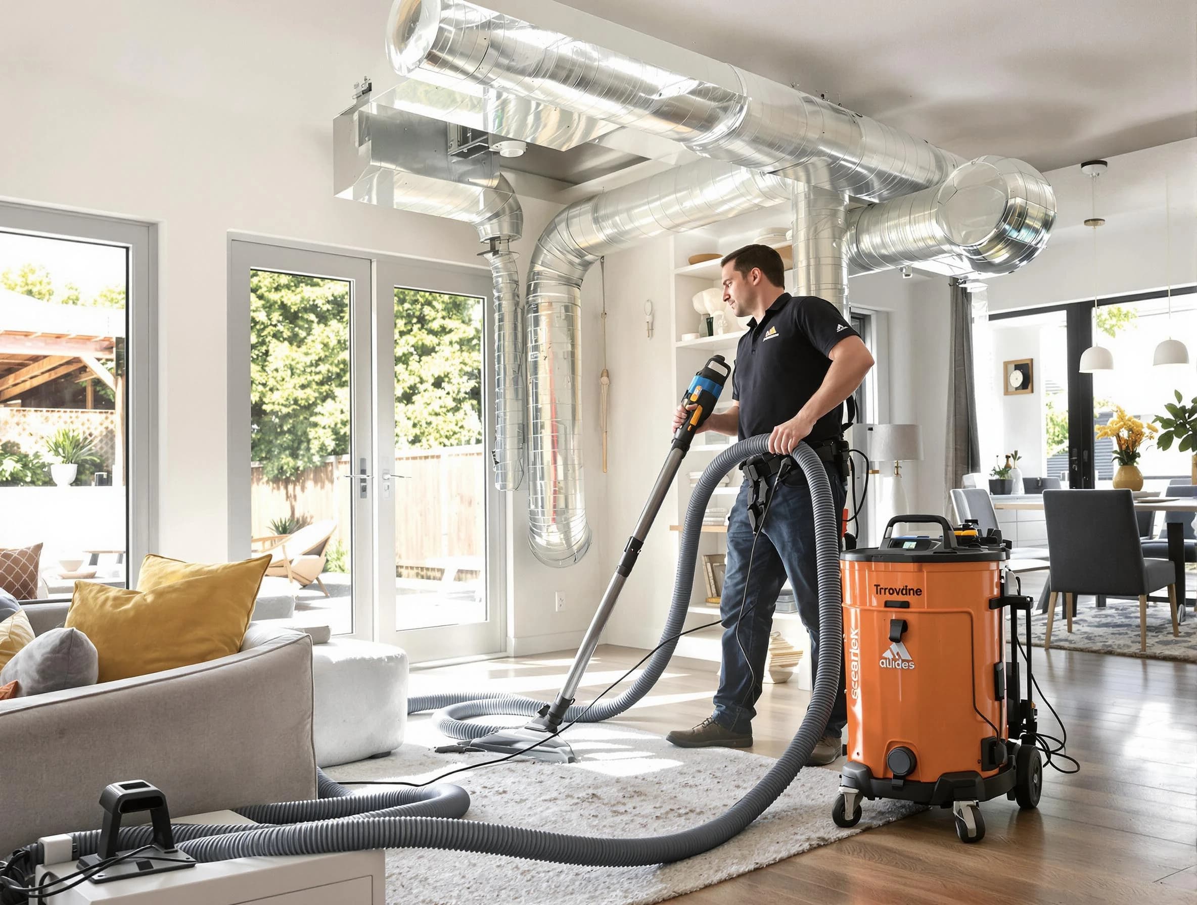 Oklahoma City Air Duct Cleaning specialist performing thorough residential duct cleaning using advanced equipment in Oklahoma City