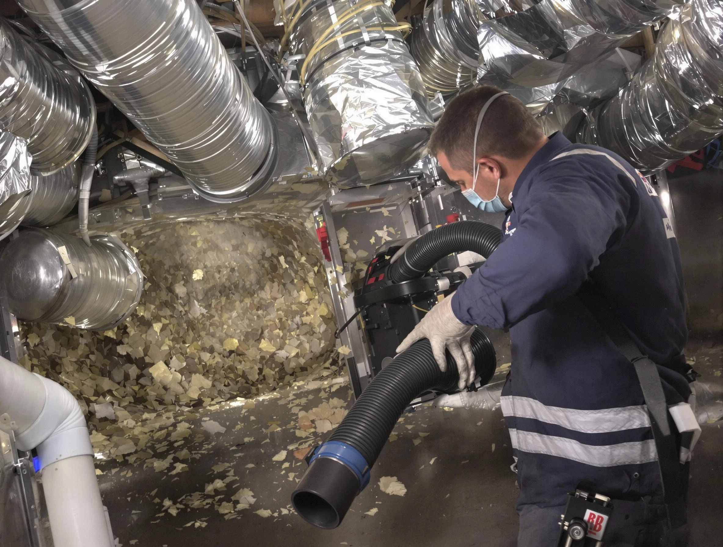 Oklahoma City Air Duct Cleaning specialist operating negative pressure cleaning equipment for thorough duct maintenance in Oklahoma City