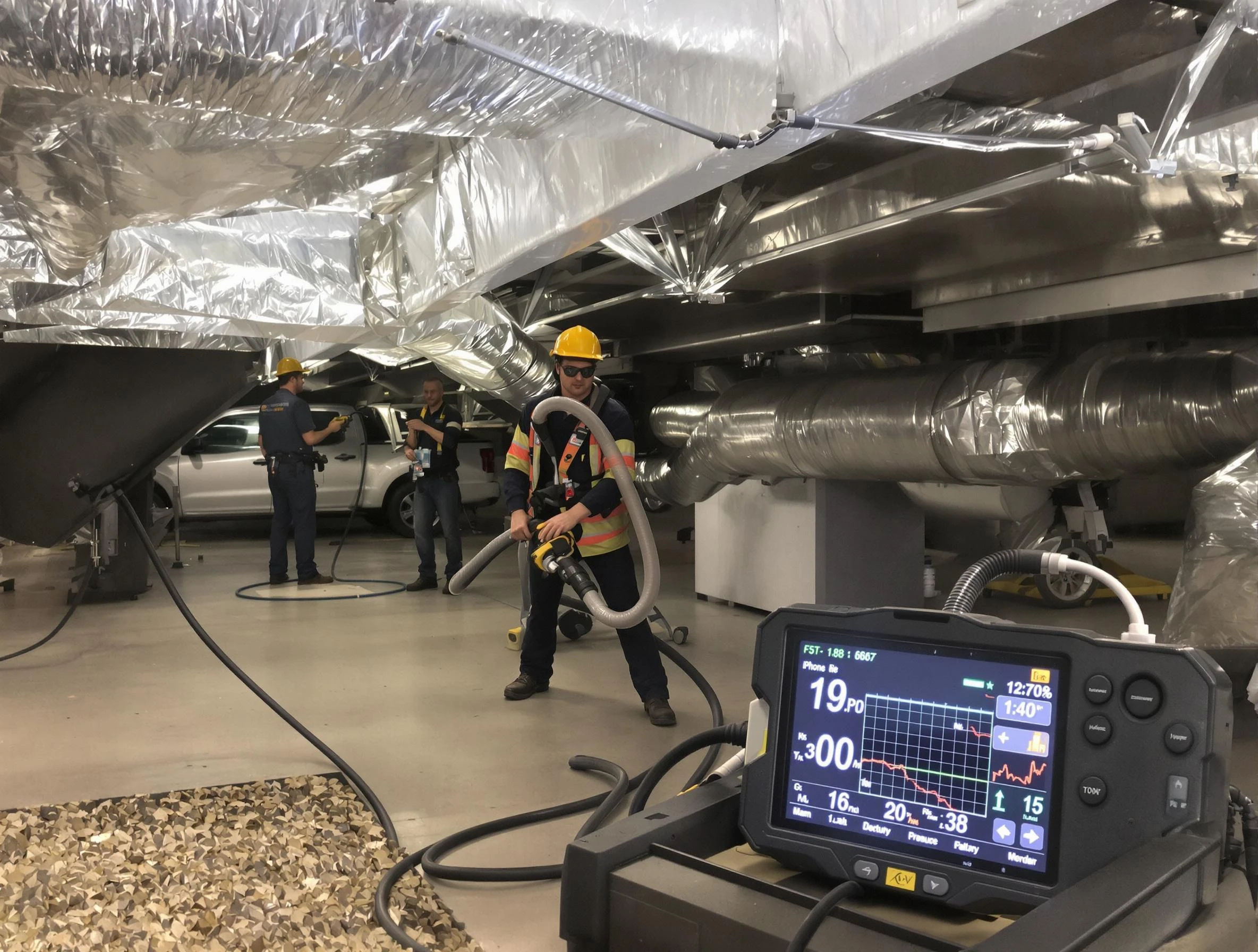 Professional negative pressure duct cleaning by Oklahoma City Air Duct Cleaning in Oklahoma City