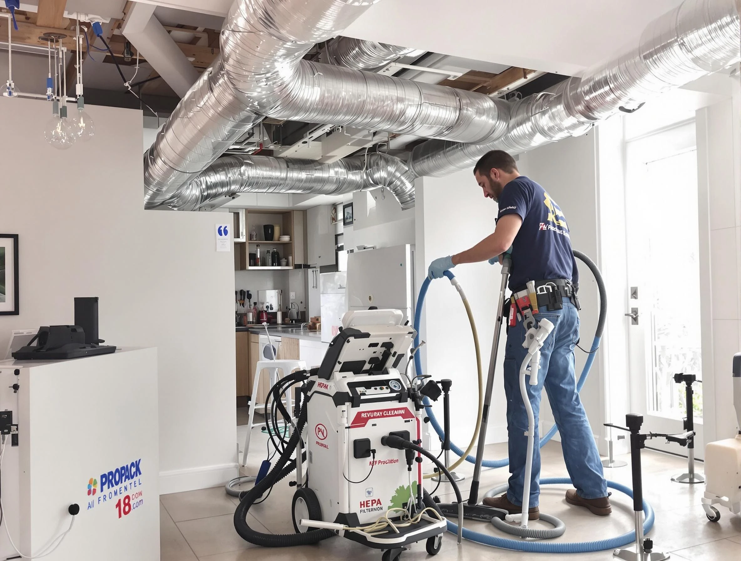 Oklahoma City Air Duct Cleaning technician performing advanced pure duct cleaning with specialized equipment in Oklahoma City